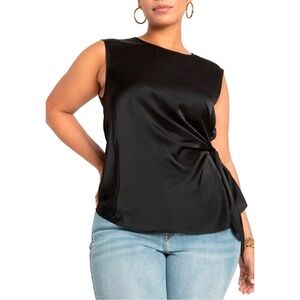 Eloquii Black Satin Tank Size 20